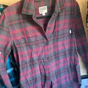 burgundy and black flannel